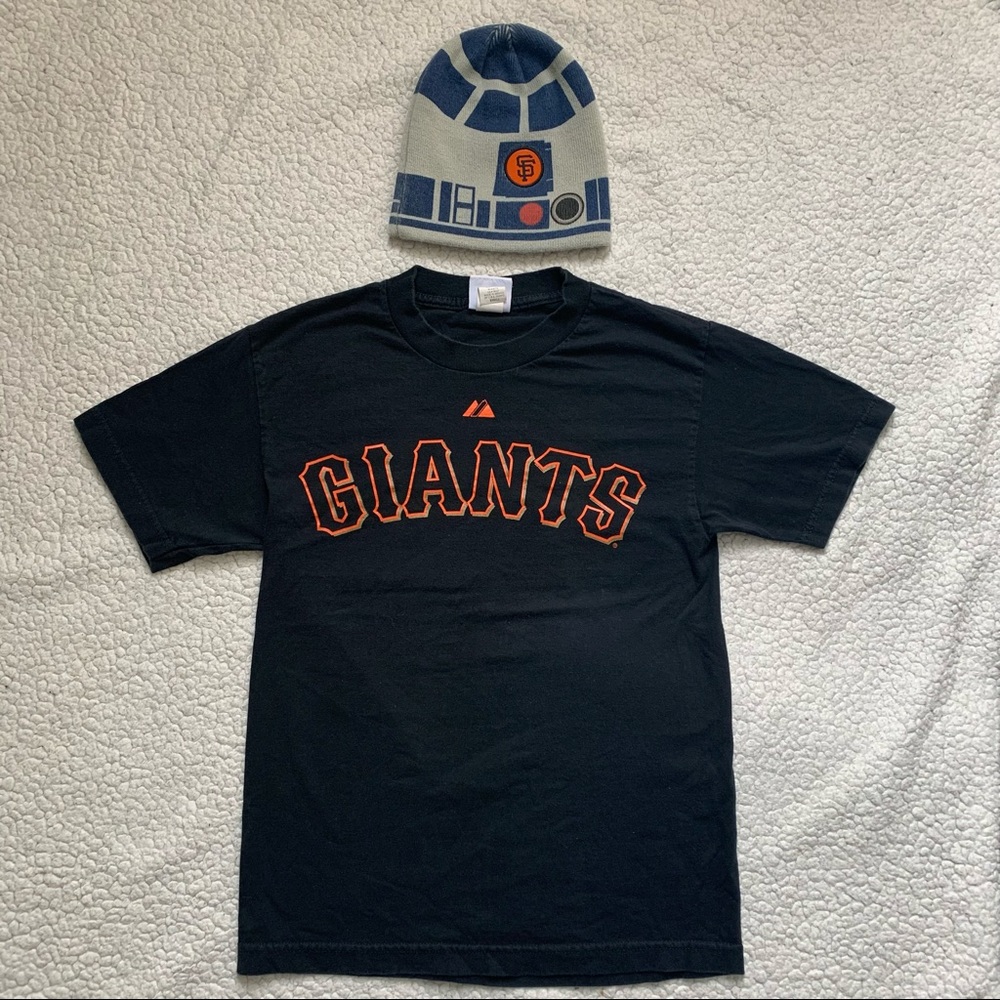 SF Giants Tee Shirt and Star Wars Theme Beenie Hat